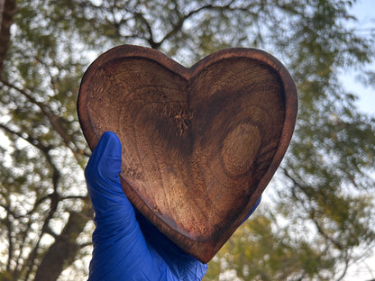 Wooden Candle Heart Bowl (Big),5x5 inches, WC007