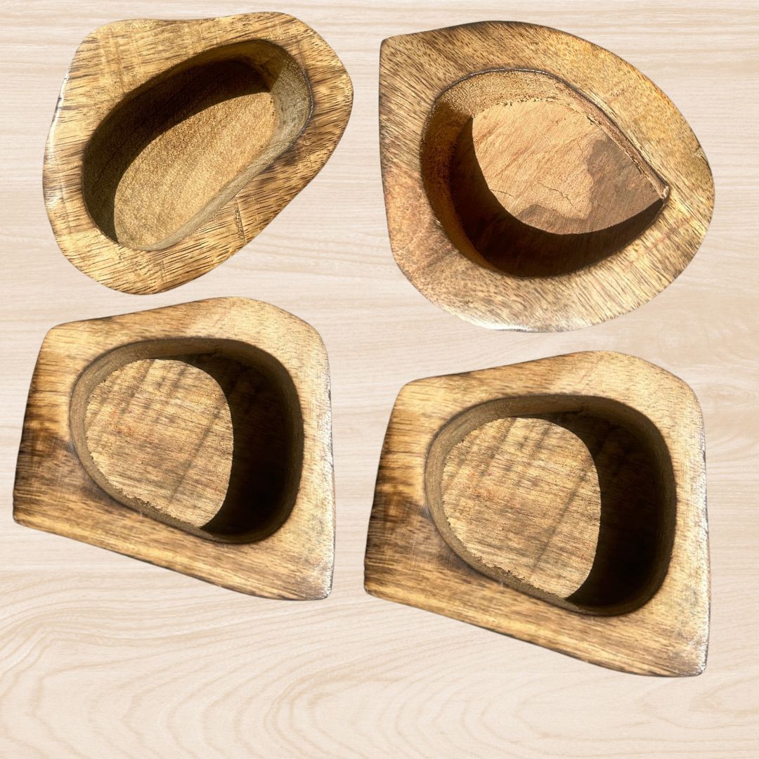 Wooden Tedhe Medhe Bowl 4 Set WC020