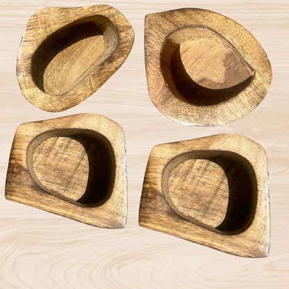 Wooden Tedhe Medhe Bowl 4 Set WC020