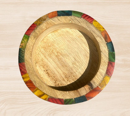 Color full Wooden Round Bowl WC019